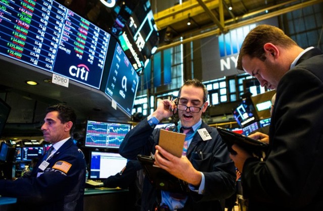 The New York Stock Exchange is rising