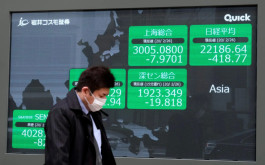 The Nikkei fell from a 33-year high on profit-taking