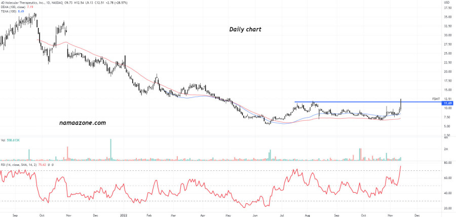 سهم 4D Molecular Therapeutics Inc (FDMT) - يوم 13 نوفمبر